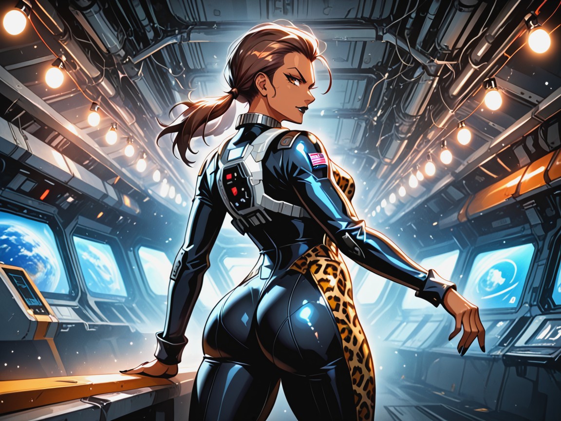 Mischievous Pretty Face, Spaceship, Platform Boots Hentai AI Porn