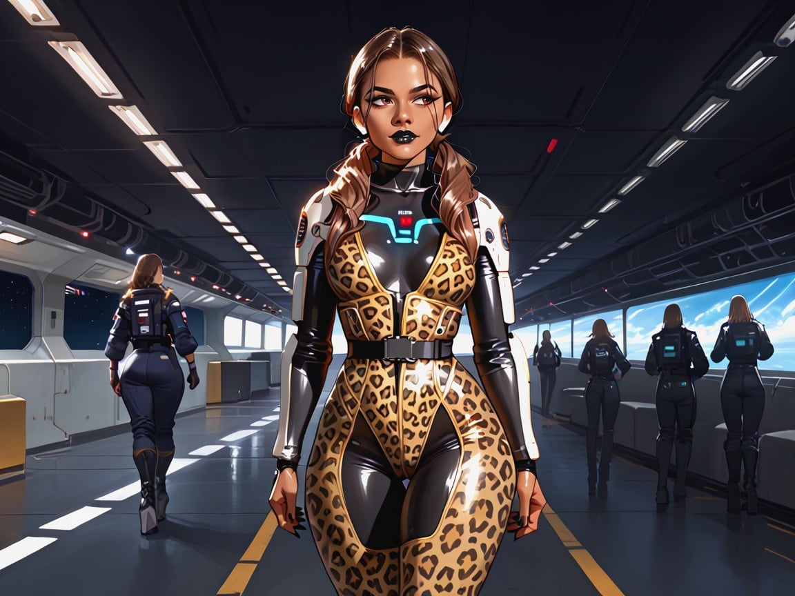Slicked Brunette Twin Tails, 18+, Spaceship AI Porn