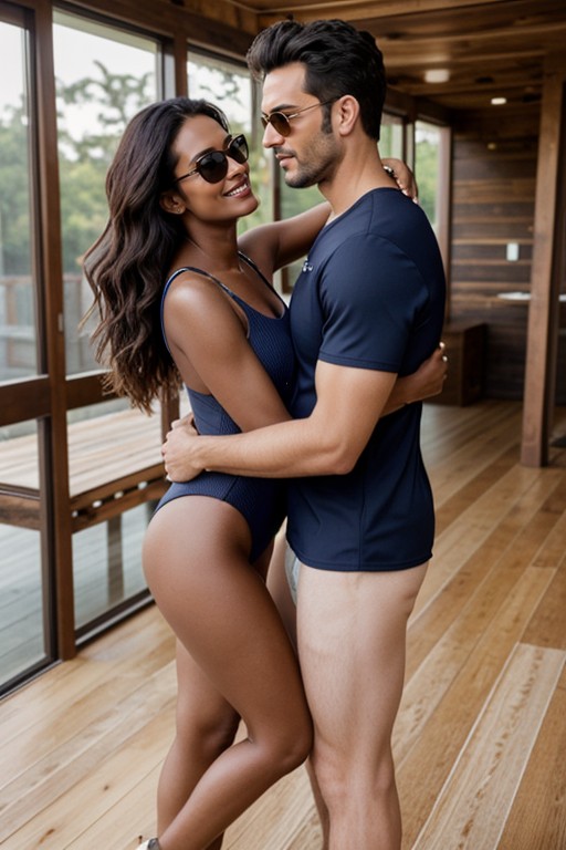 Brown Skin, Traje De Baño Entero, India Porno IA