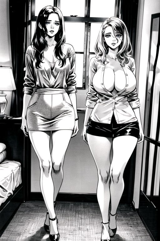 Older Woman, Standing, Bedroom AI Porn