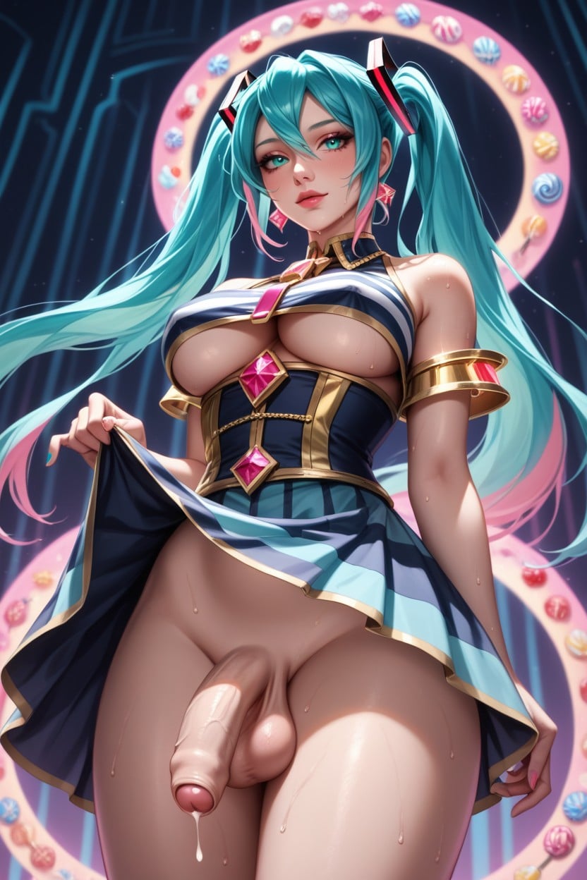 Candy Pop Pastel Style, Sweaty, Looking Up Hentai AI Porn