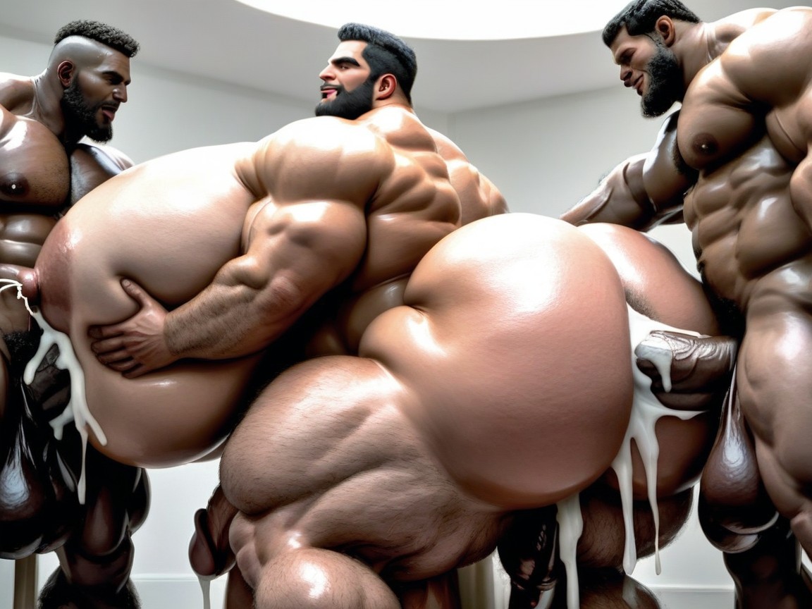 Oiled Skin, Gruppen-sex, Mouth Agape Porno IA Gay