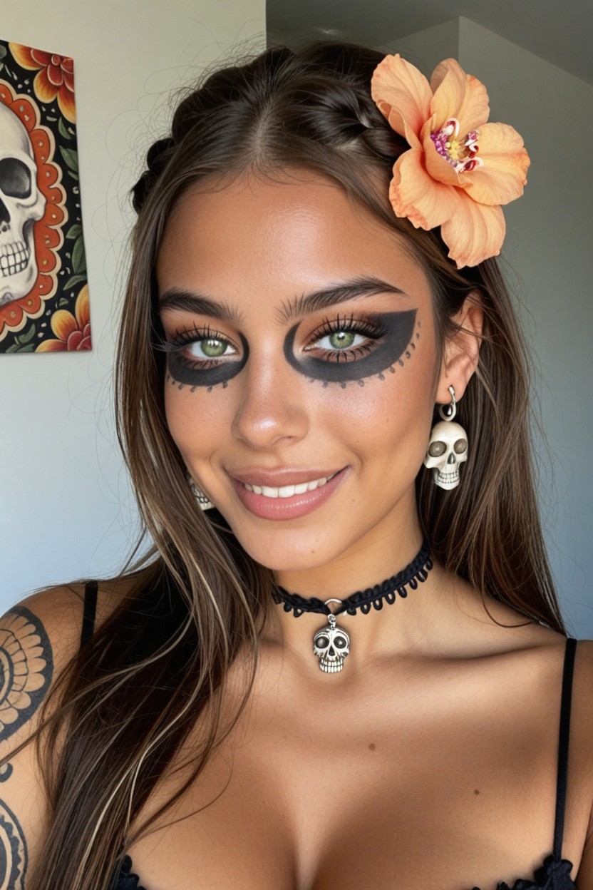 Tattoos, Skull Face Painting, Straight AI Porn