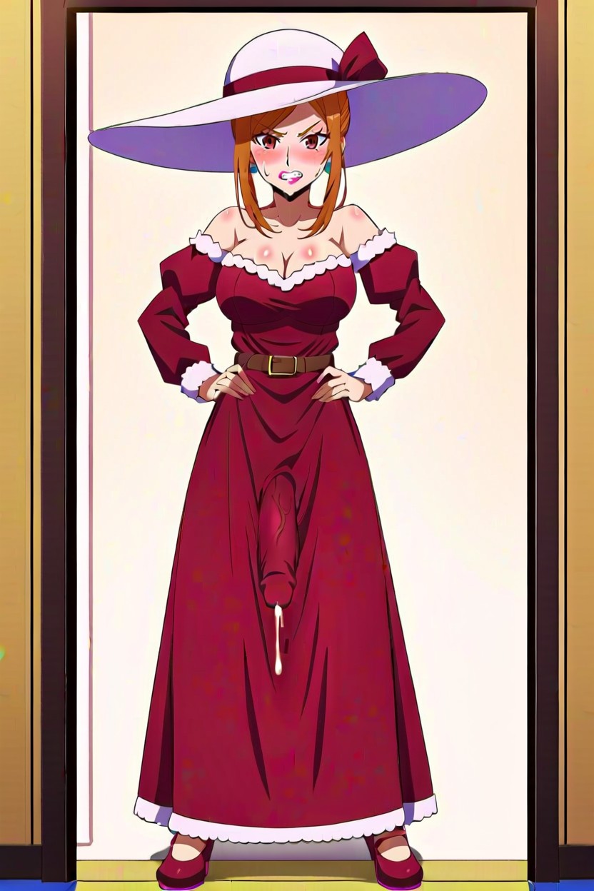 Shoulders Covered, Errection Throu Clothes, Sleeves Attached To Dress AI Porn