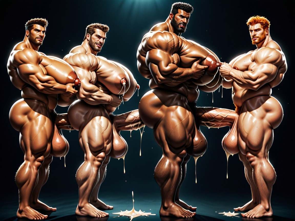 Hyper Bulky, Gruppen-sex, Pénis Hyper Long Et Impossible Porno IA Gay
