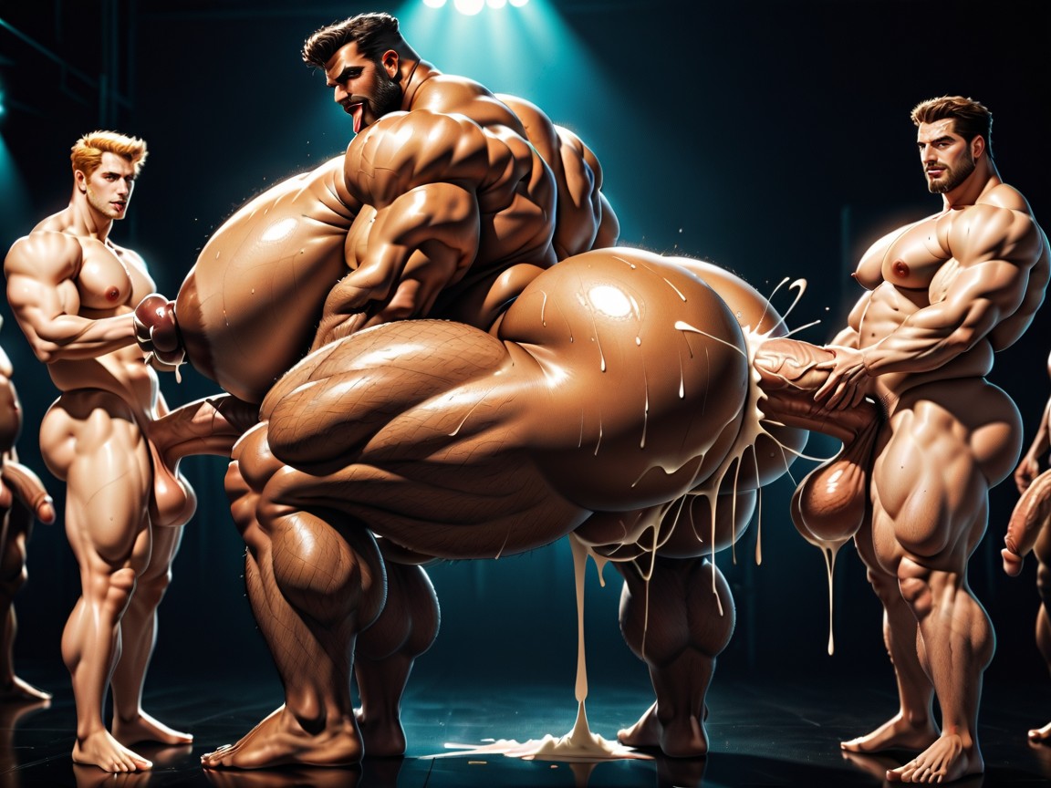 Detailed Massive Muscles, Big Extreme Hyper Nipples, Peau Grasse Porno IA Gay