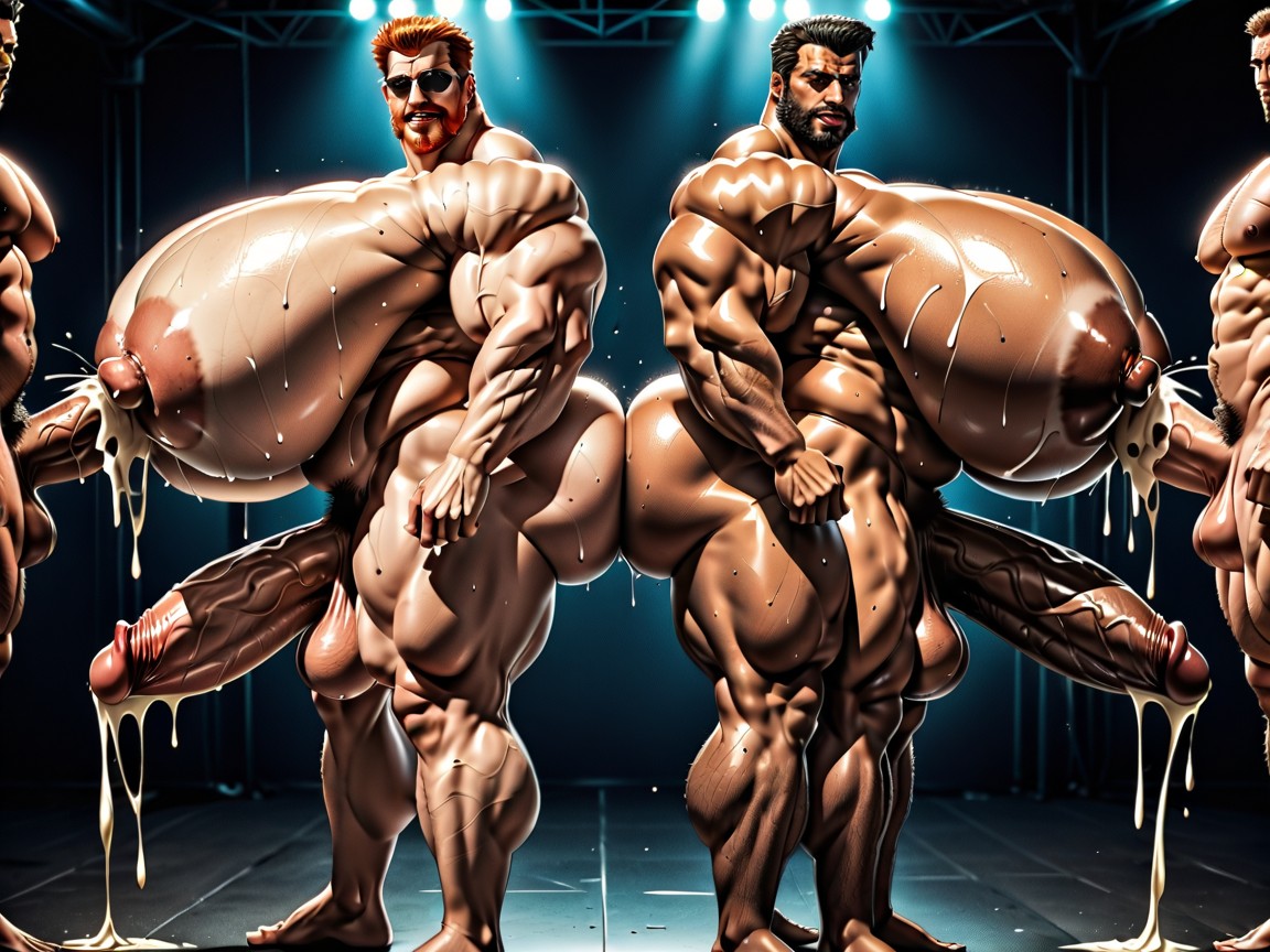 Hyper Bulky, Many Huge Cocks In Mouth And Hyper Massive Ass, Oversized Hyper Boobs 게이 AI 포르노