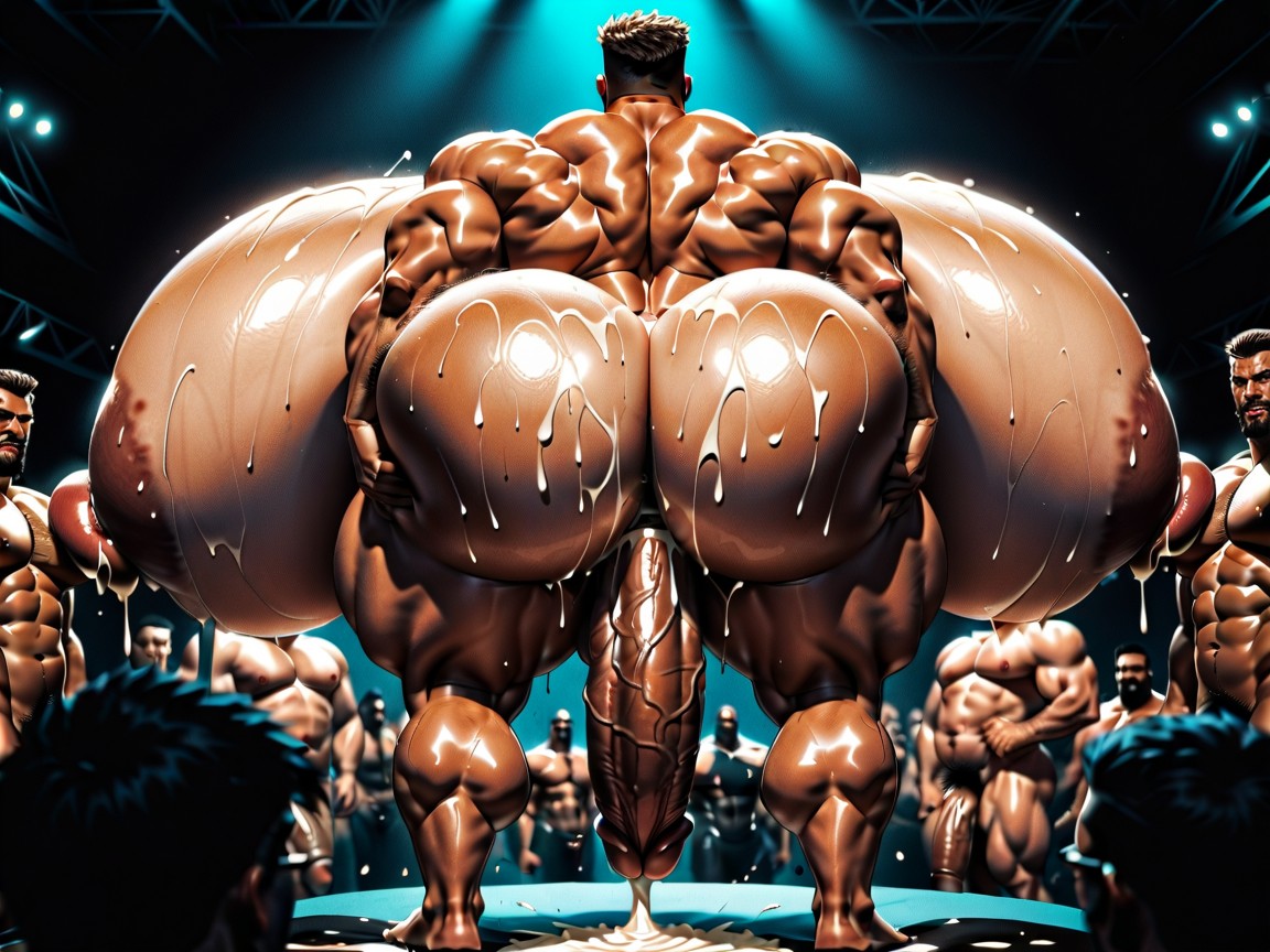 Oiled Skin, Triple Penetration In Ass, Bearded Porno IA Gay