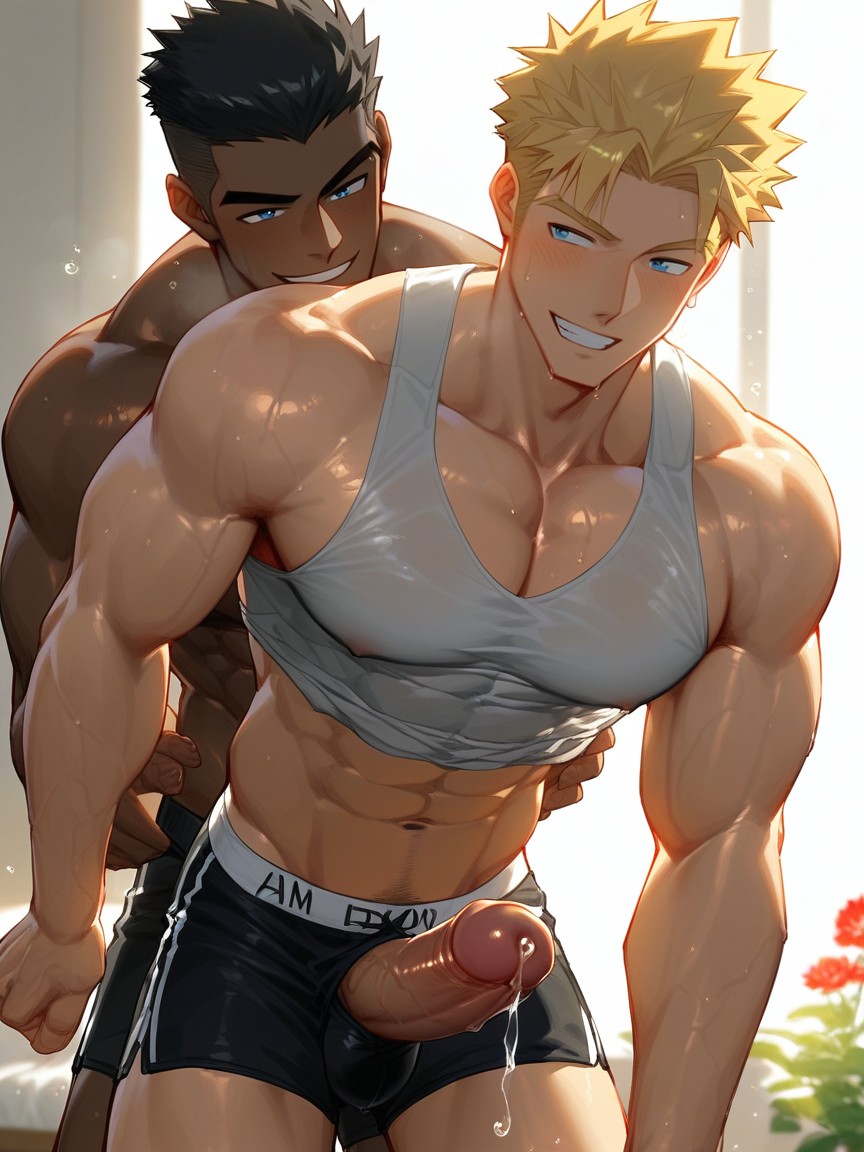 Vein Cock, Sensual Expression Connection, Blue Eyes ゲイAIポルノ