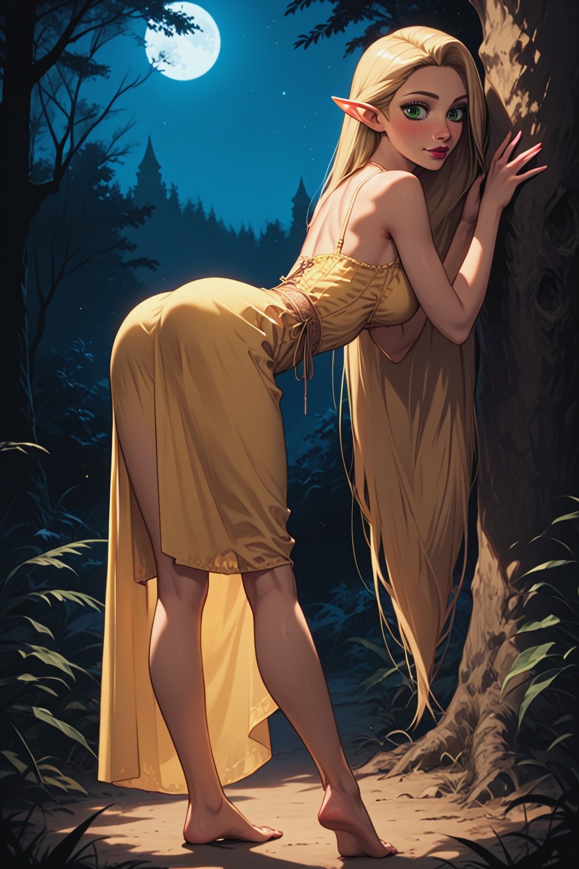 Rapunzel, Blonde, Golden Skin Hentai AI Porn