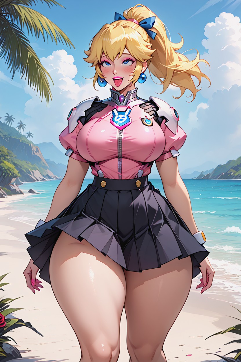 Yellow Hair, Armor On The Hip, Rounded Breast Hentai AI Porn