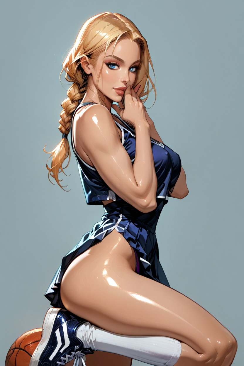 Hand Covering Mouth, Happy, Cheerleader AI Porn