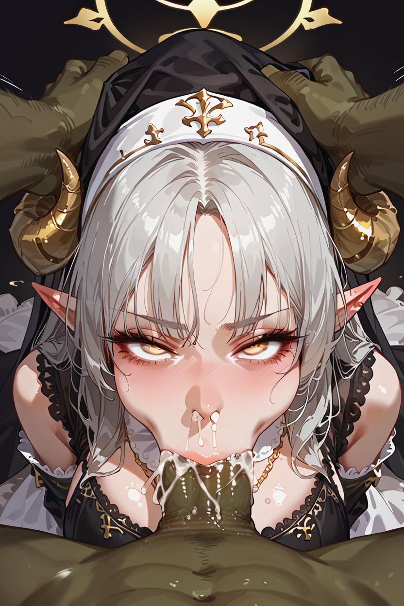 Top Down, Chestnut Lips, Looking At Viewer Hentai AI Porn