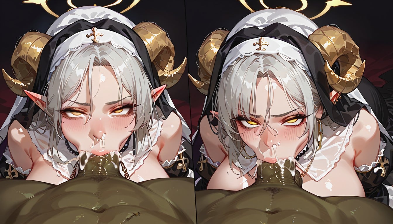 Female Sheep Horns, Sheep Horns, Veil Hentai AI Porn