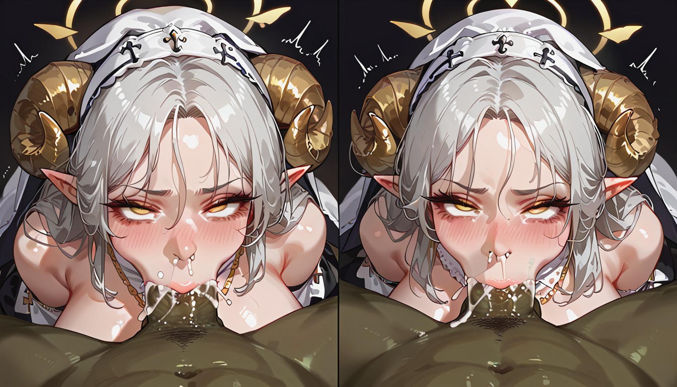 Jewelry, Female Sheep Horns, Soft Shadow Hentai AI Porn