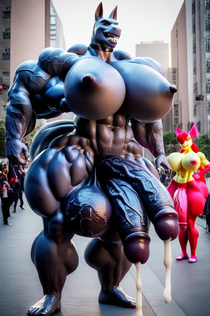 Extremely Large Ass, City, Penis Size Bigger Than Body Furry AI Porn