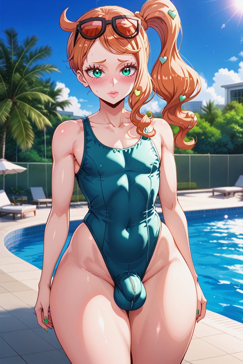 Puffy Lips, Exaggerated Wasp Waist, Embarrassed Blush AI Porn
