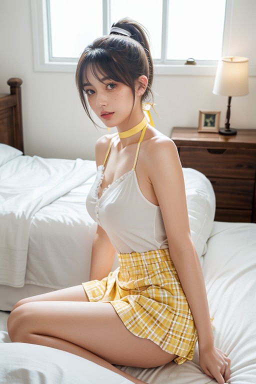 Excessive Detail, Checkered Pattern Skirt, Blue Hour AI Porn
