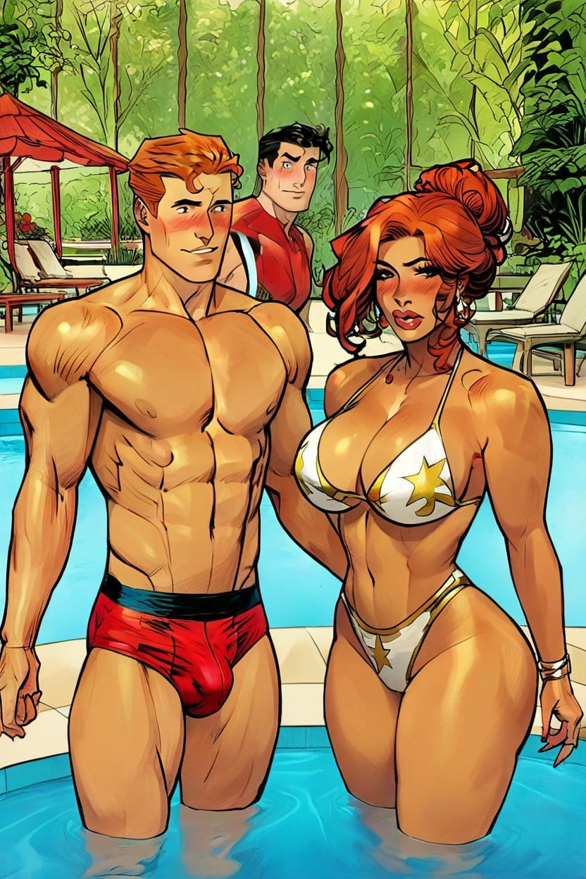Men Visible Wearing Speedo, Wide Thigh Gap, Perfect Body AI Porn