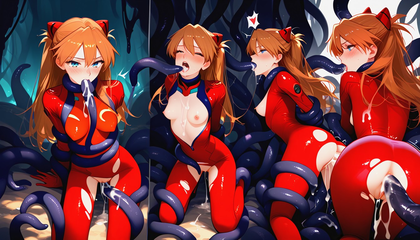 Asuka Langley Soryu, Feet Raised, Moaning Hentai AI Porn