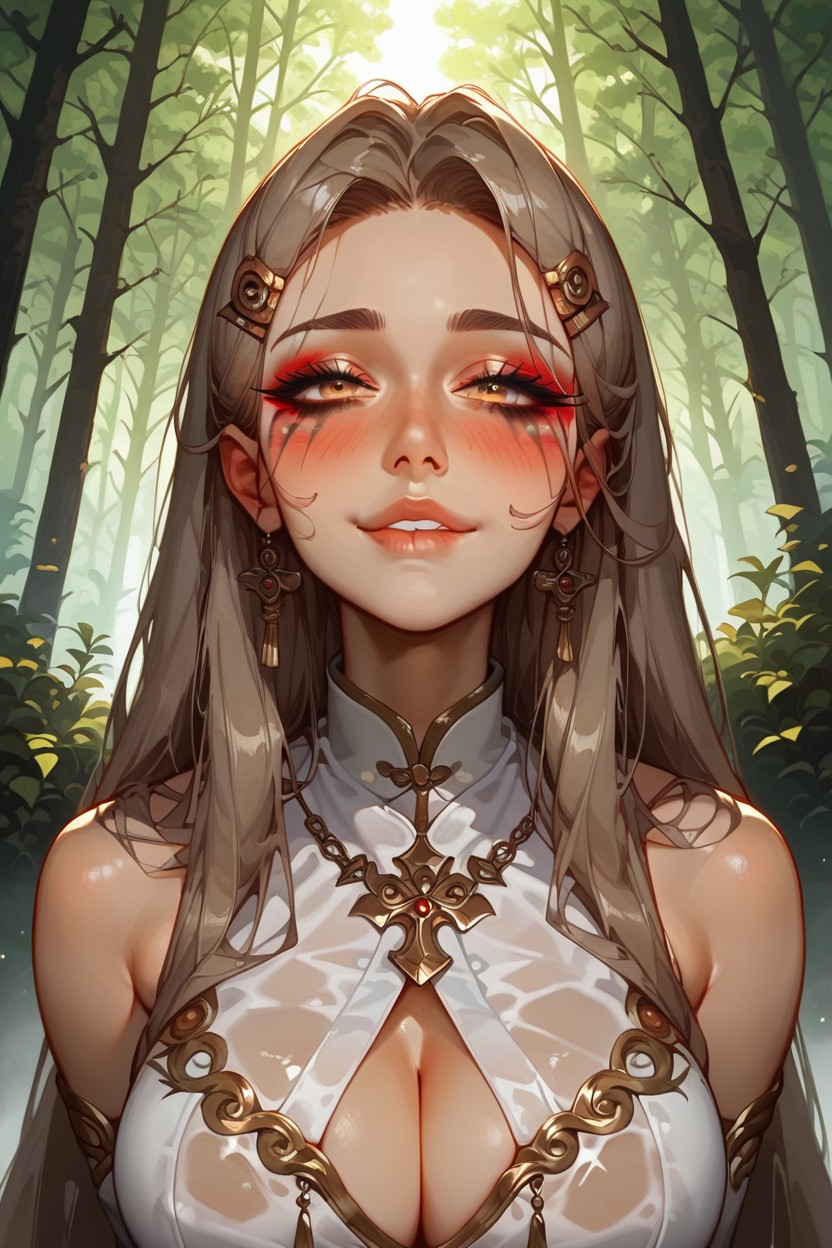 White Colour Clothes, Reflective Skin, 30+ Hentai AI Porn