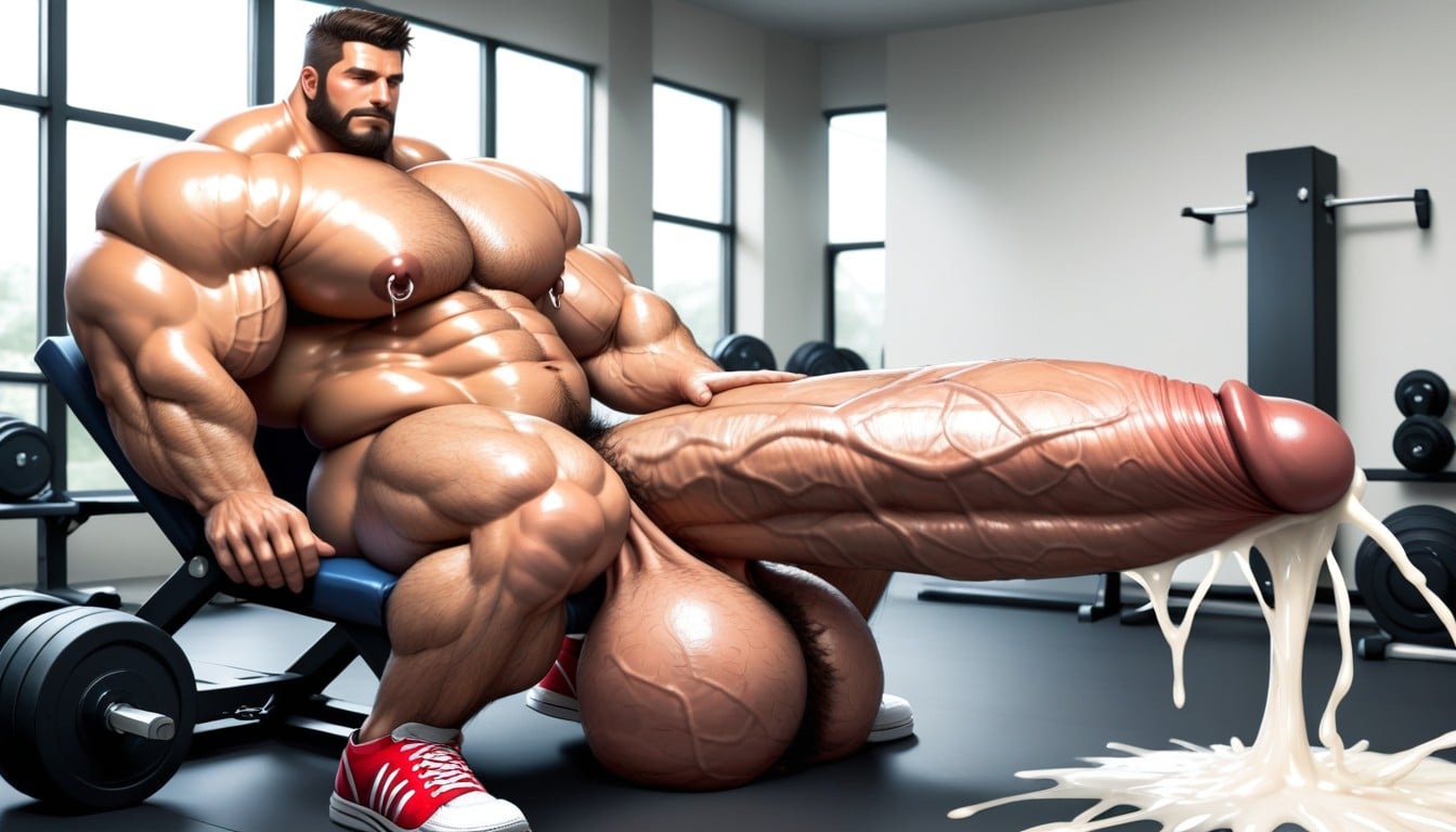 ありえないほど長いハイパーペニス, Highly Detailed, Reclining ゲイAIポルノ