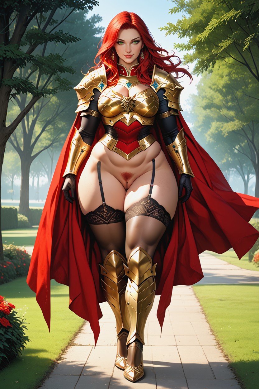 Full Body, Pussy Labia, Red Hair AI Porn