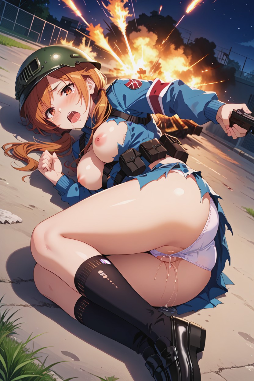 Bottom Up (upskirt), Drooling, Twintails AI Porn