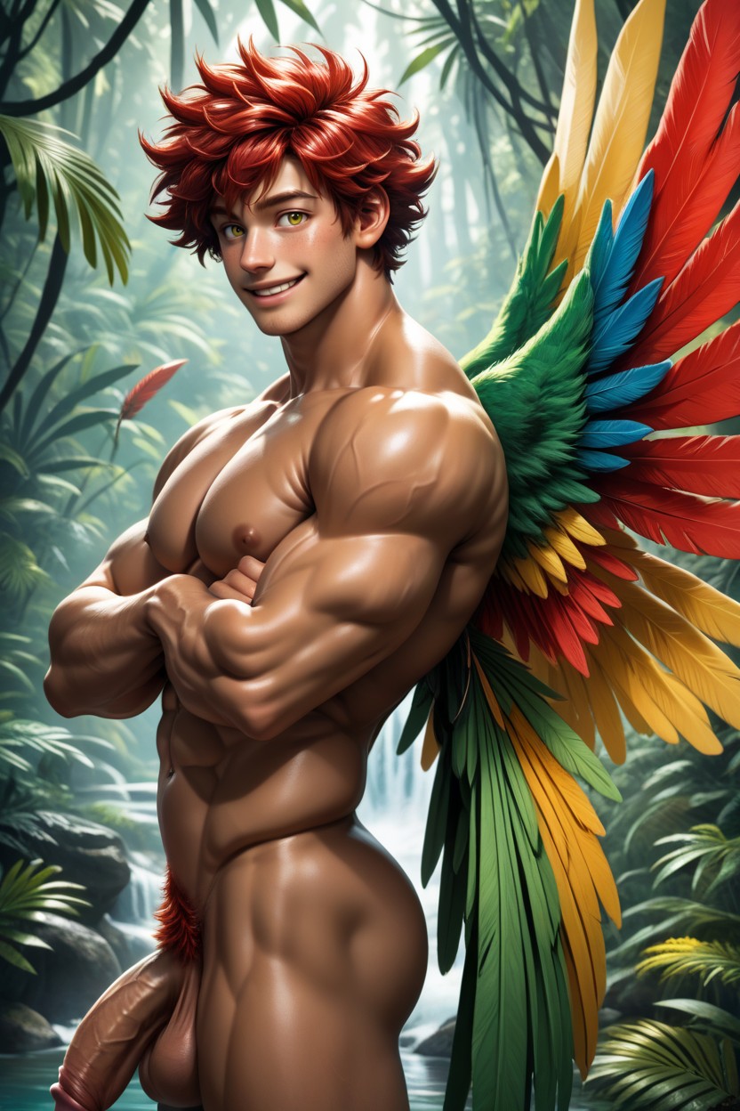 Exposed Penis, Red Hair, Naked ゲイAIポルノ