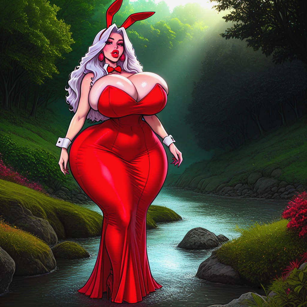 Birthing Hips, Gigantic Bimbo Lips, Extreme Hips AI Porn