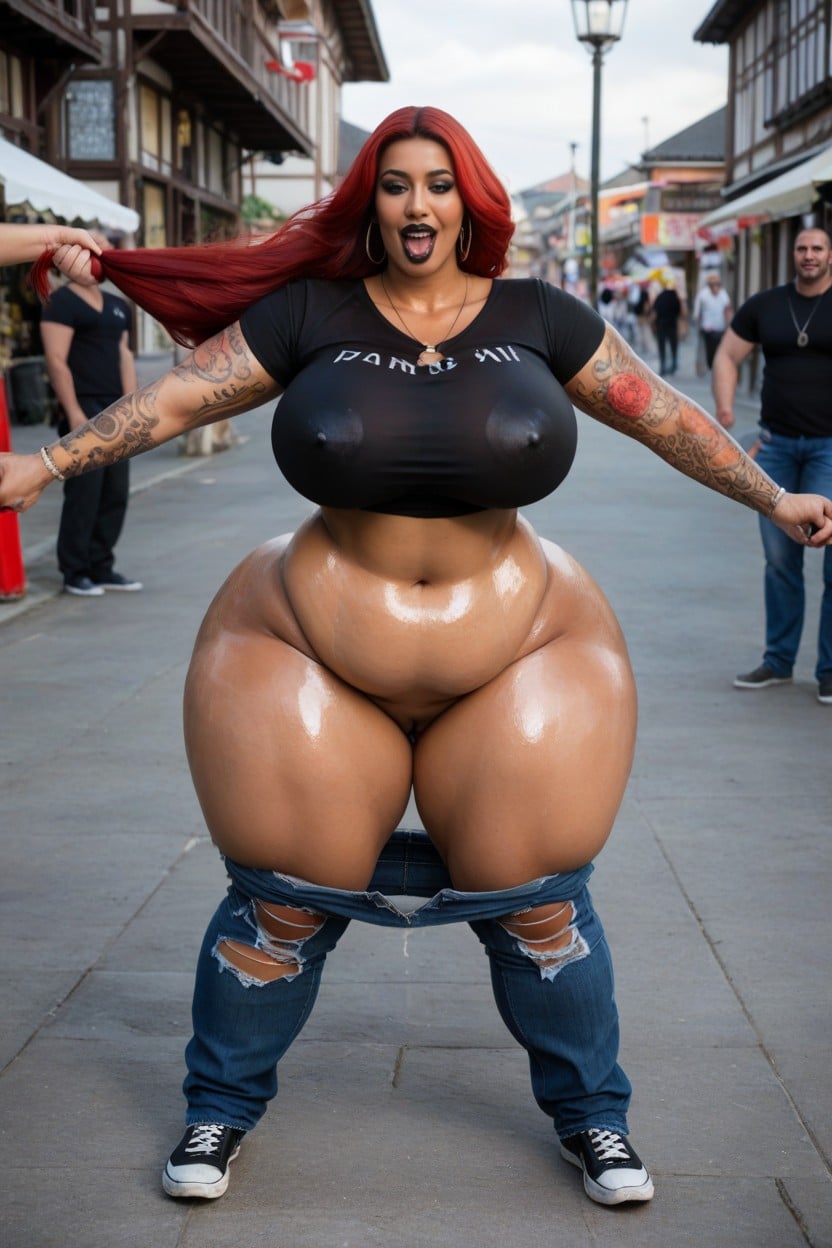 Ass Bigger Than Torso, Hot Body, Breasts Exposed AI Porn
