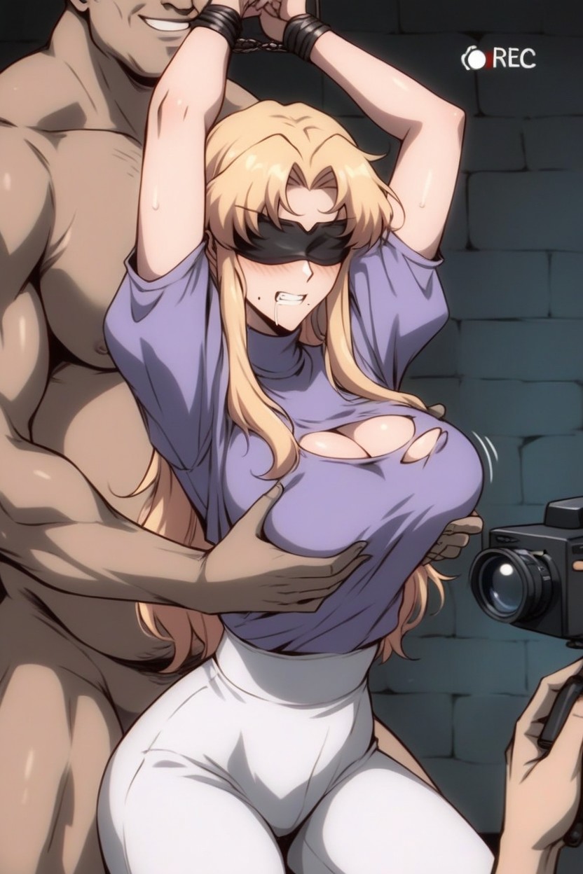 Hanging, Bound Wrists, Grabbing Anothers Breast Hentai IA