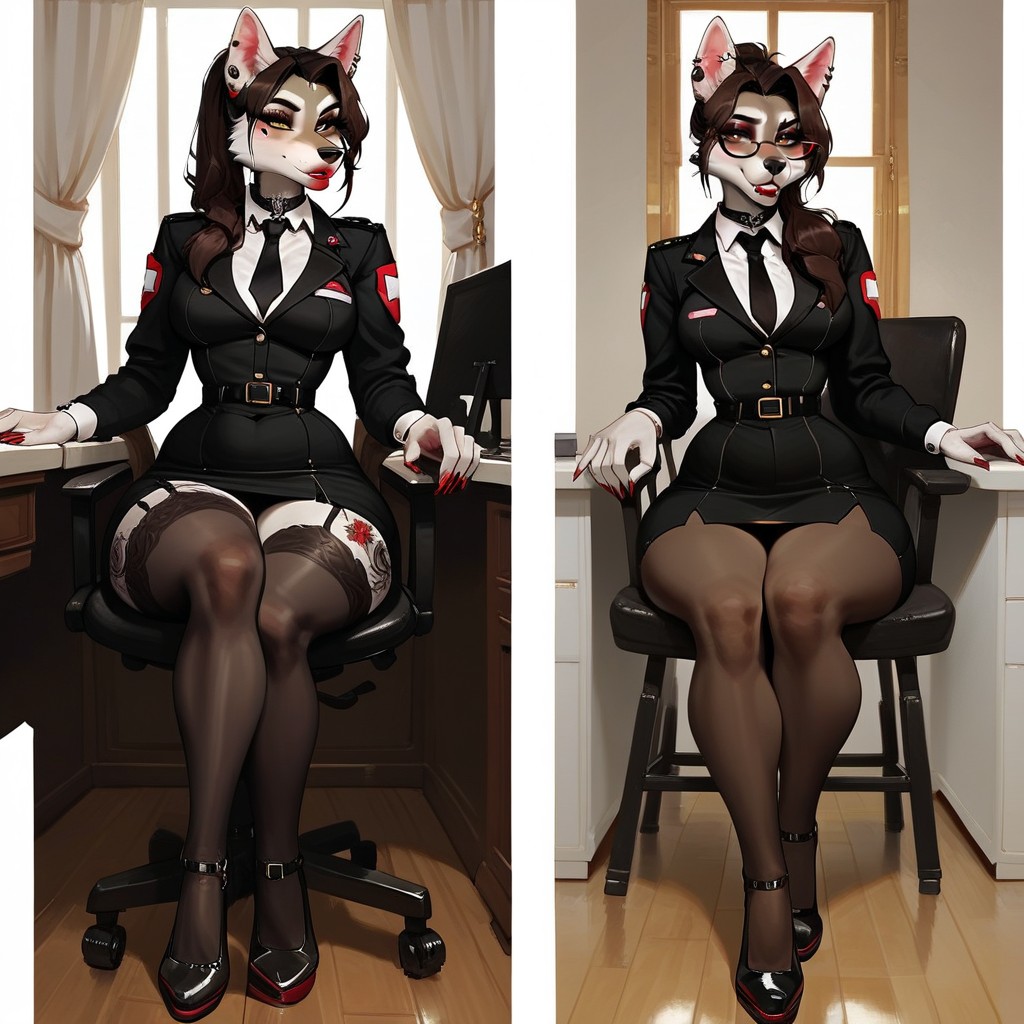 Brown Eyes, Red Lipstick, 18+ Furry AI Porn