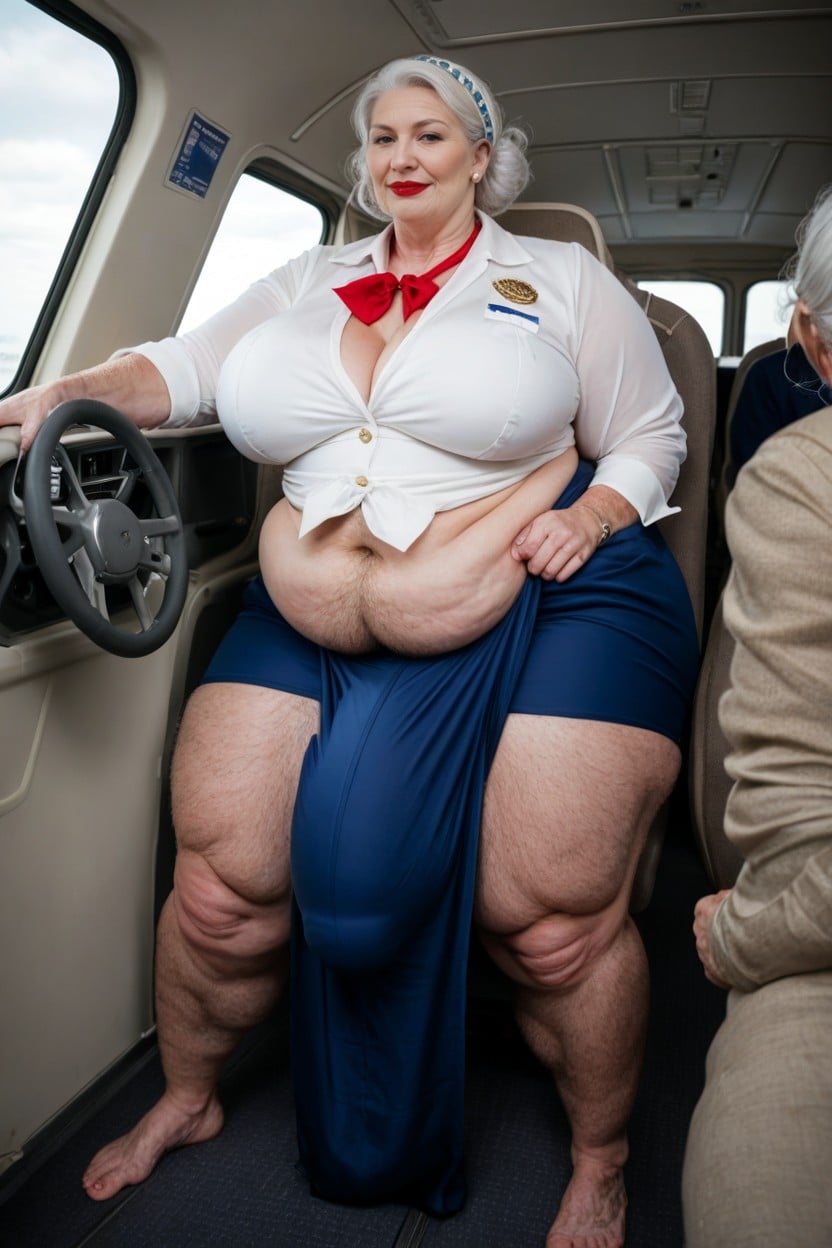 Airplane Interior Background, Big Belly, Wide Angle AI Porn