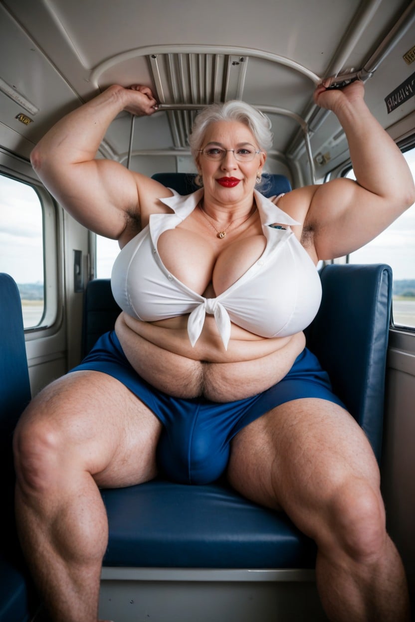 Extremely Tall, Gigantic Saggy Breast, Hairy Feet Hairy Ankles Hairy Bushy Thighs Like A Sasquatch AI Porn