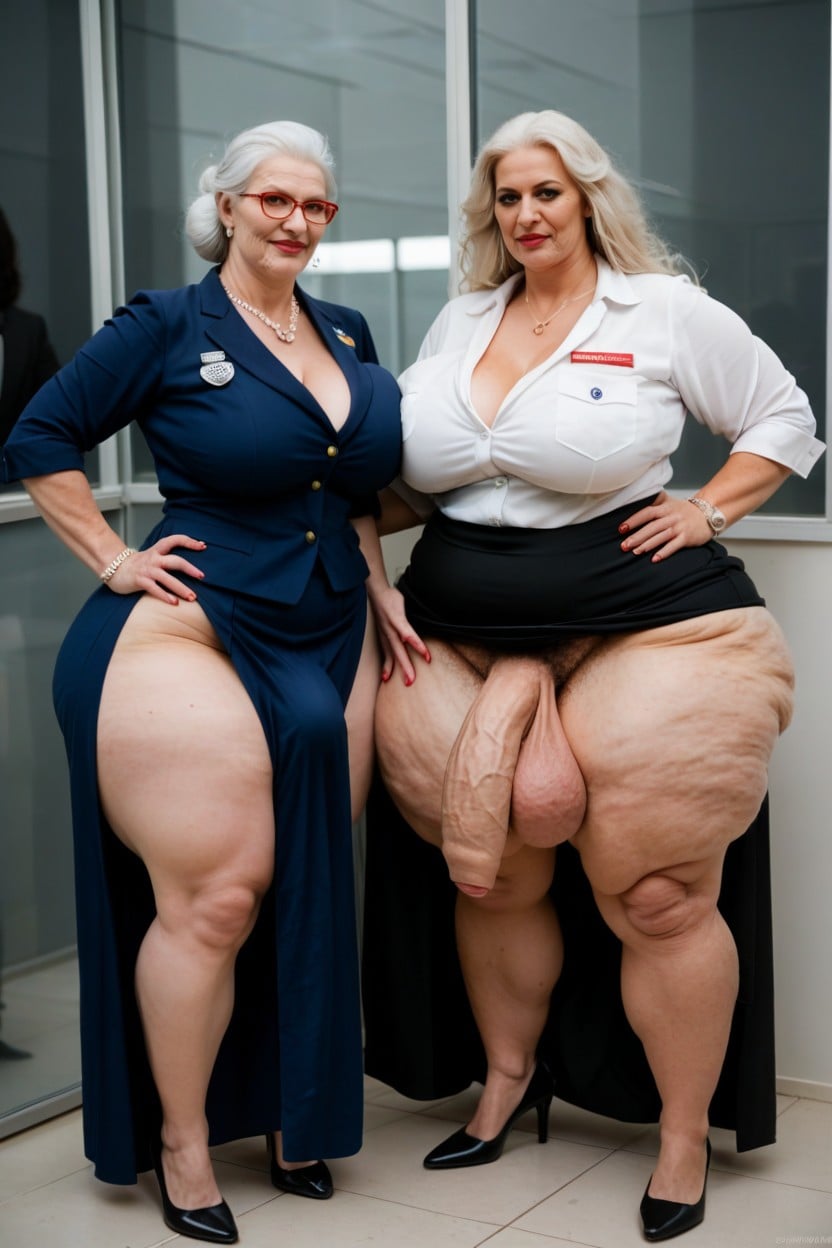 Giant Tall Futanari, Bbw, De Arriba A Abajo Porno IA