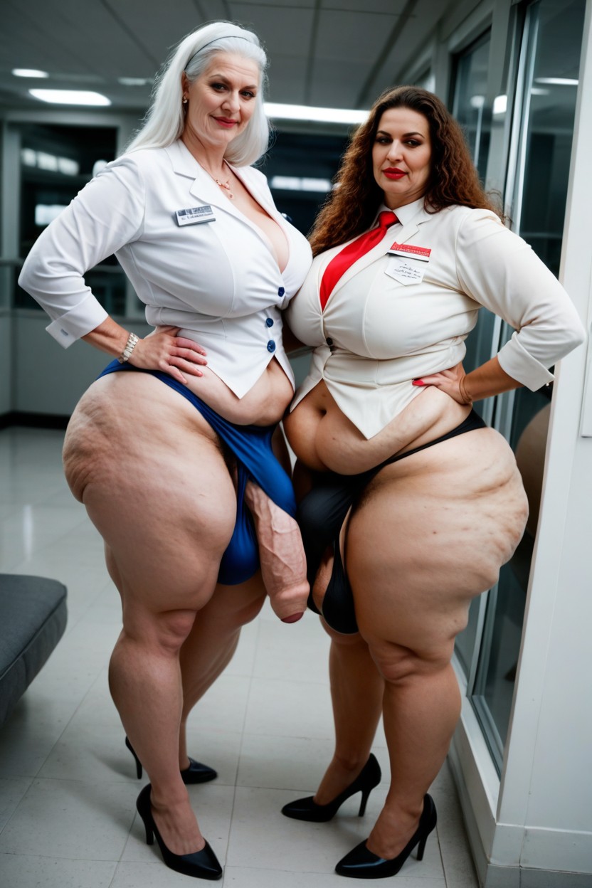 Gigantic Saggy Breast, Flight Attendant, 60+ AI Porn