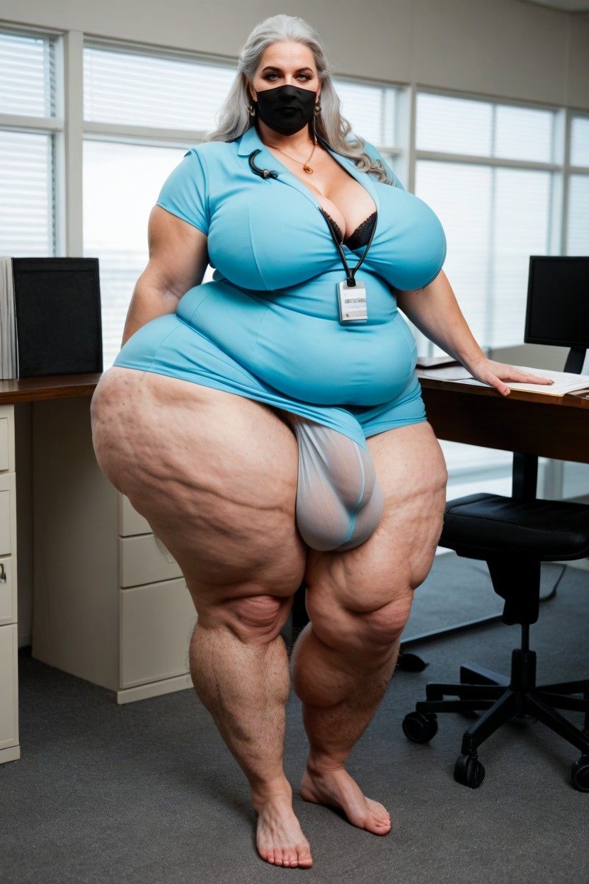 Hairy Legs Pale Skin, Obese, Massive Ass AI Porn