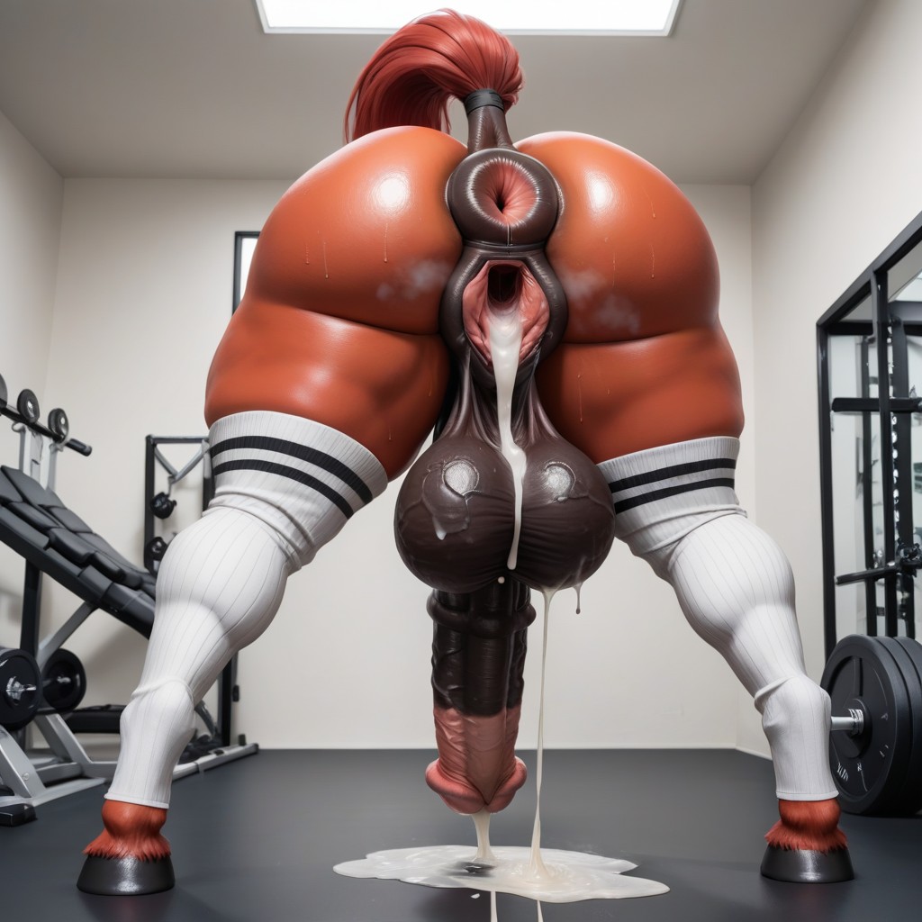 Long Flared Cock Standing, Tall Supermodel Physique, Giant Gaping Pussy Furry KI Porno