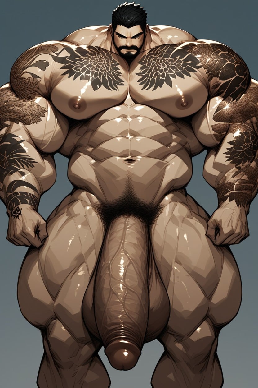 Growing Cock, Massive Cock, Tattoo At Hand AI Gay Porn