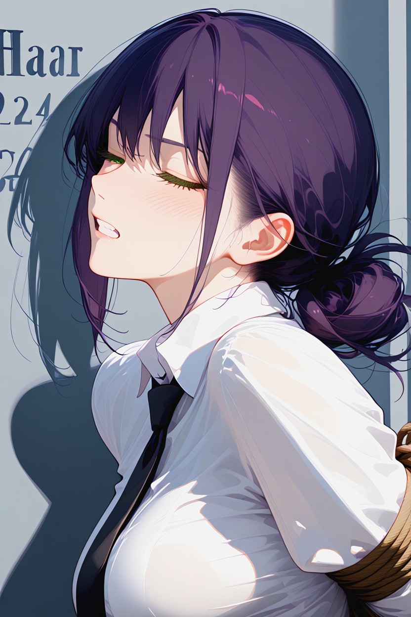 Dynamic Pose, Eyes Half Closed, Glossy Black High Heels Hentai AI Porn