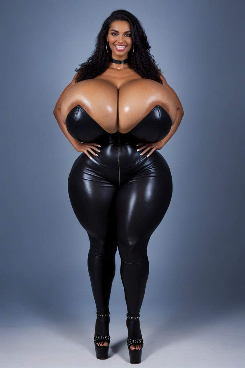 Charcoal Back Skin, Ultra Huge Bubble Round Breast, Gigantic Round Breast AI Porn