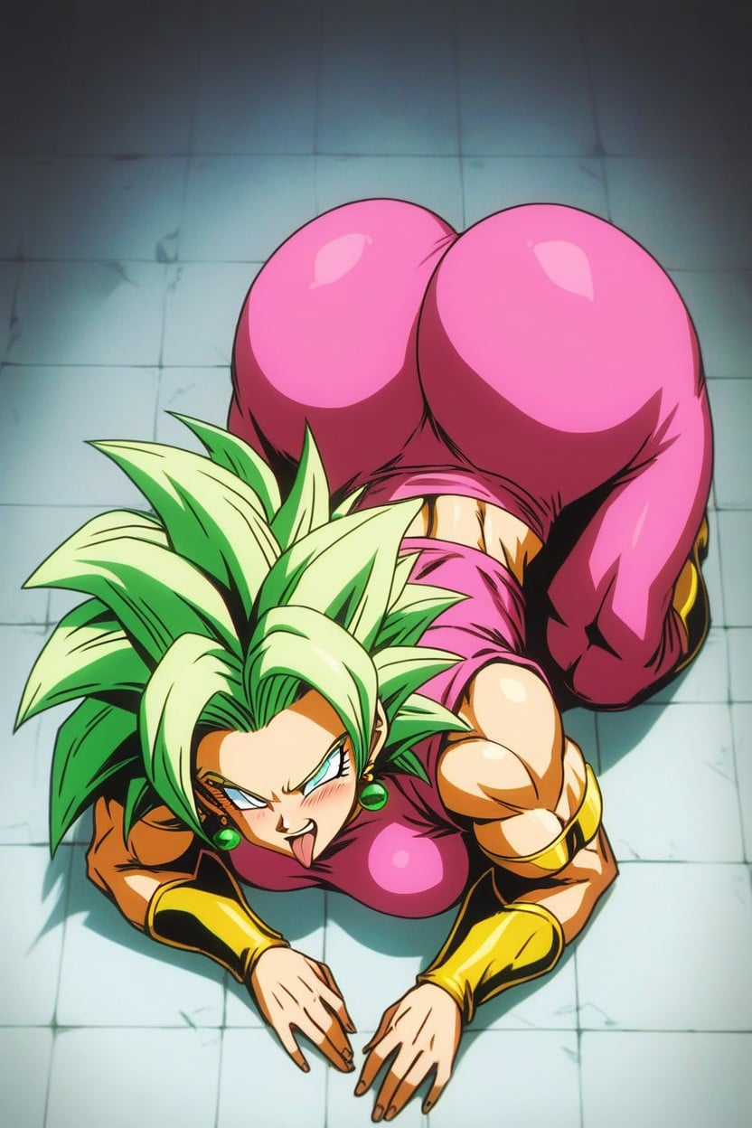 Ass Up, Greenish Yellow Hair, Top Down View Hentai AI Porn