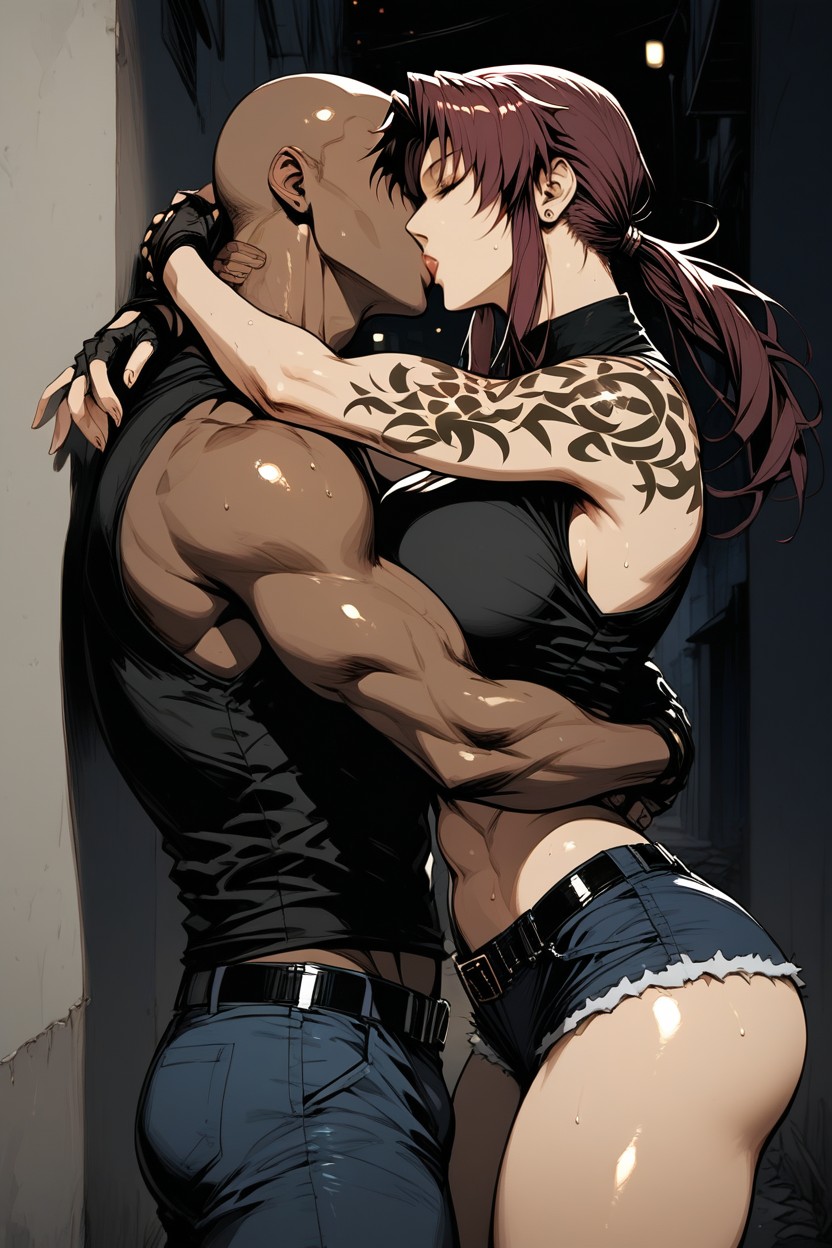 Large Ass, Interracial, Excessive Sweating Hentai IA