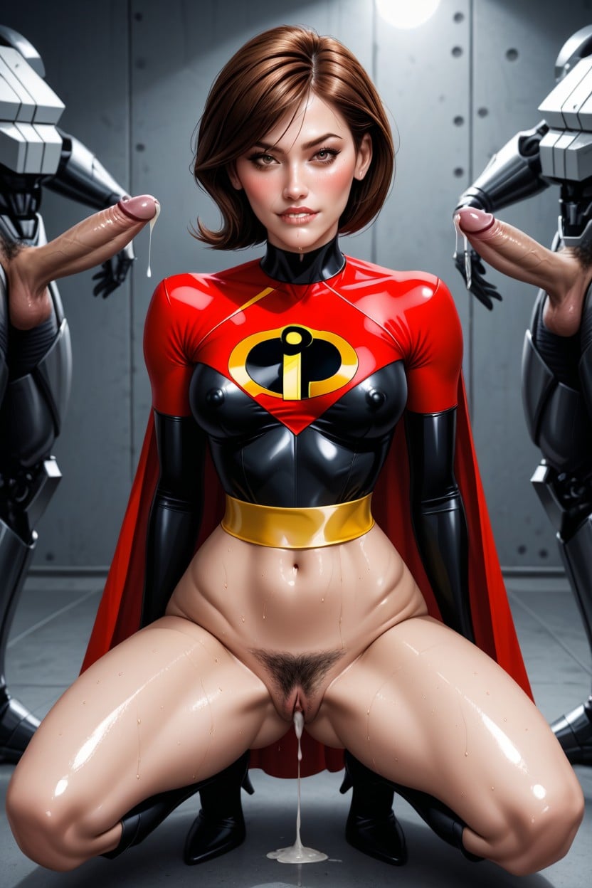 Front View, Perfect Ass Shape, One Woman Many Robots Visible AI Porn