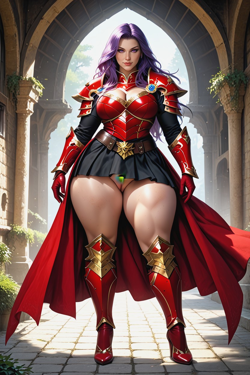 Purple Hair, Luxanna Crownguard, Golden Armour AI Porn