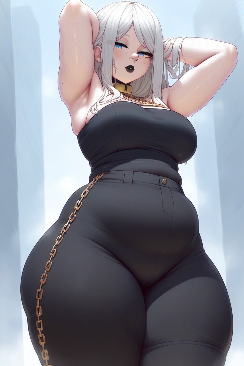 Freckles, Female Face, Thick Thighs AI Porn