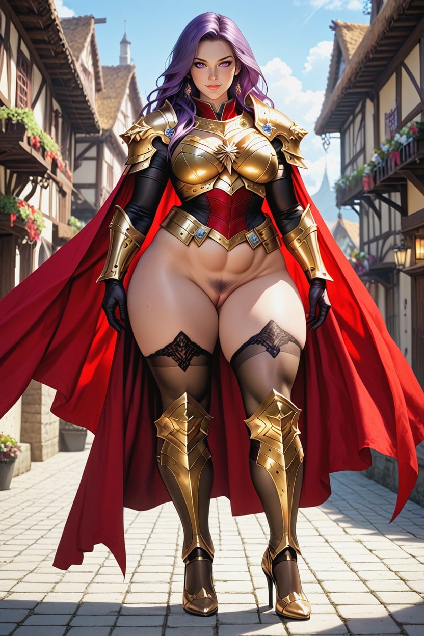 Brown Stockings, Detailed Face, Thick Pussy AI Porn