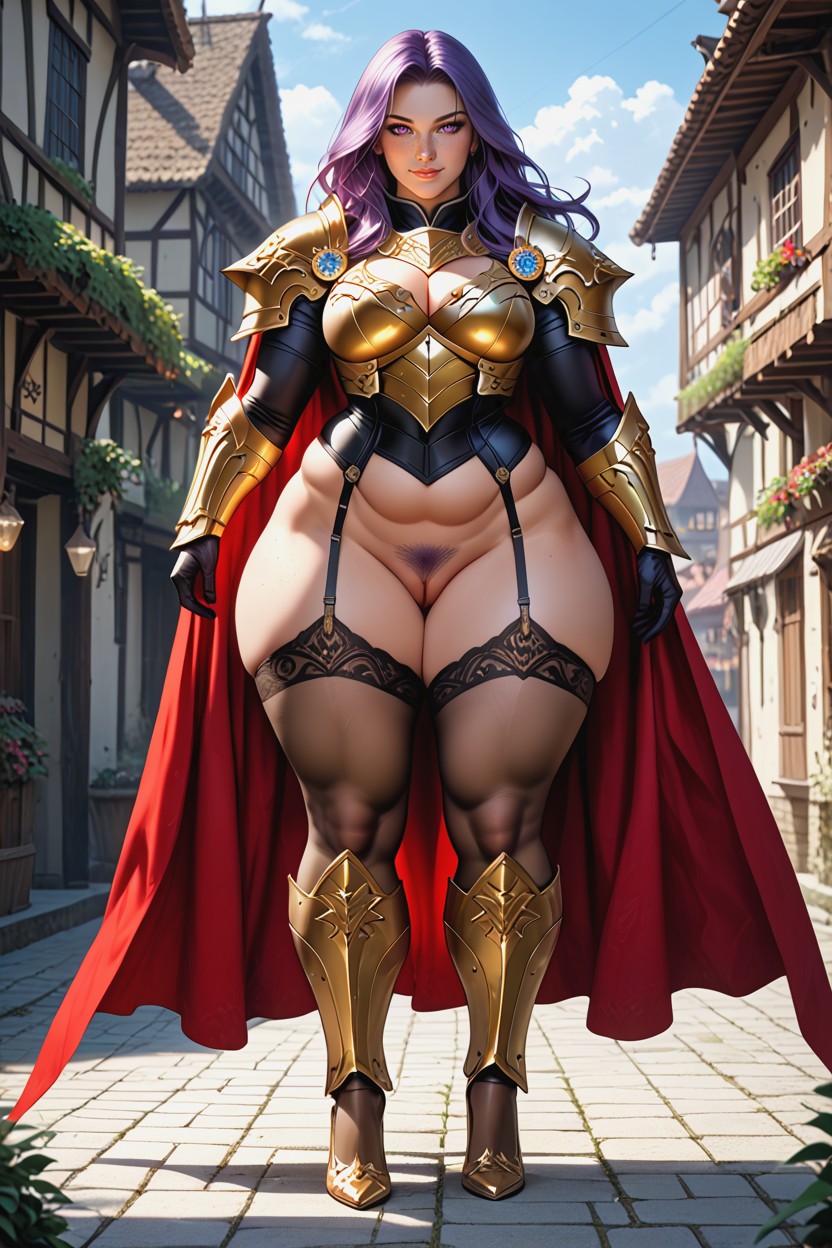 Bbw, Purple Eyes, Detailed Body AI Porn