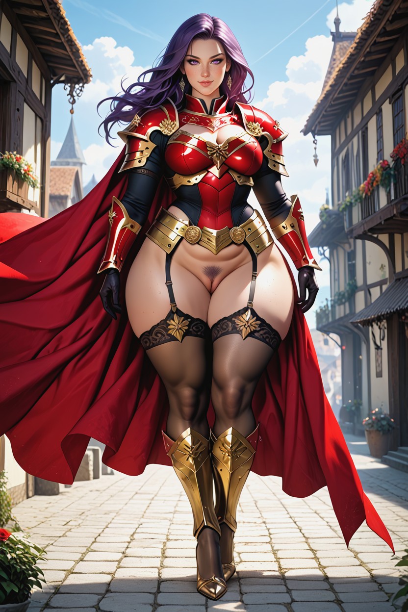 Natural Breasts, Detailed Face, Thick Thighs AI Porn